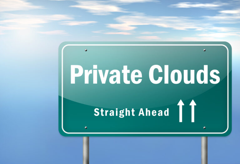 Highway signpost private clouds