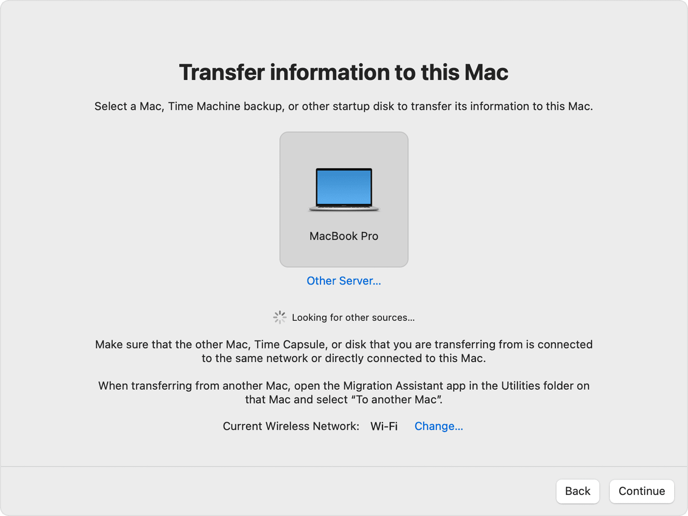 Transfer information to this mac using Cloud Integration.