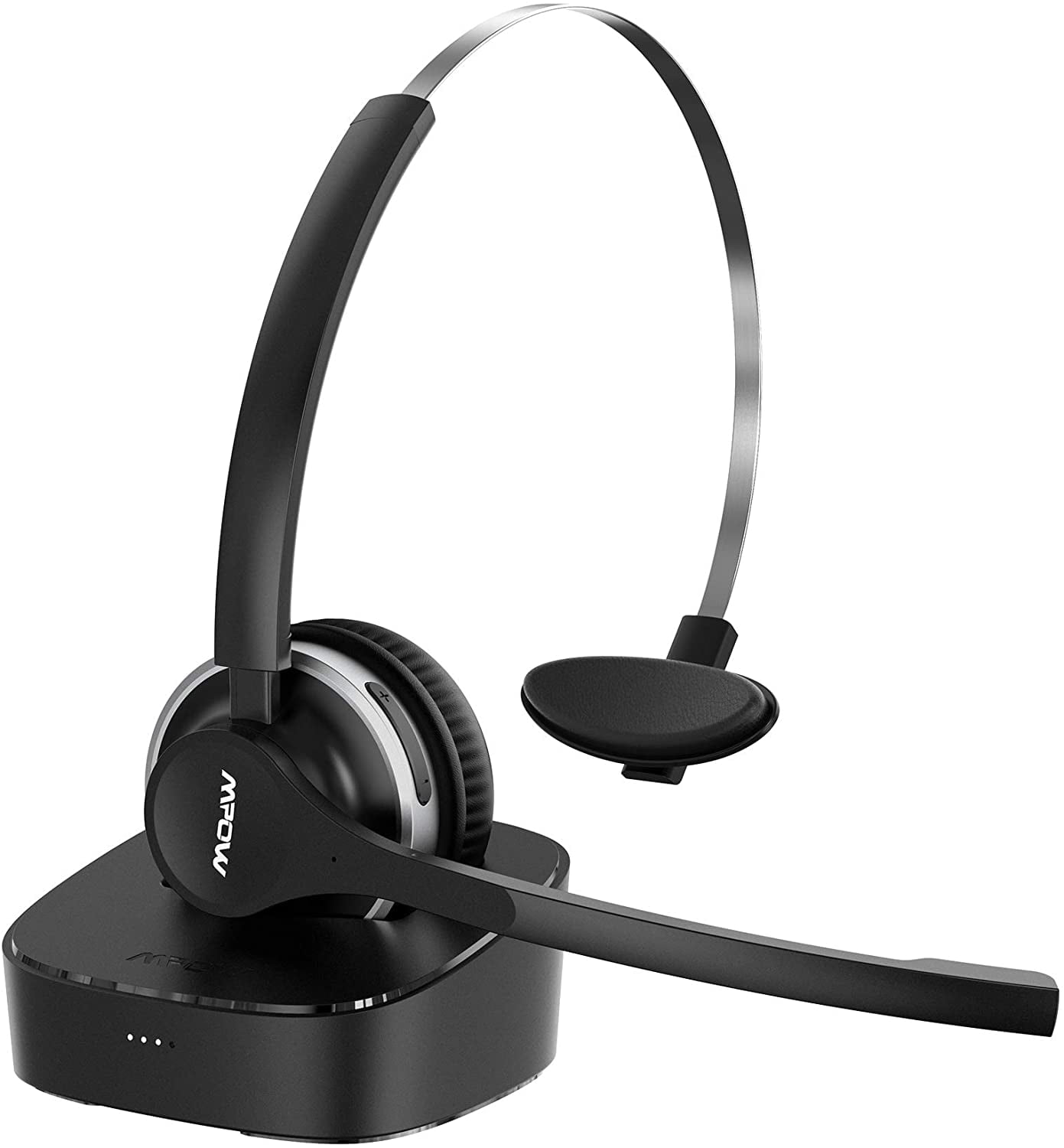 A headset with an attached microphone for network management.