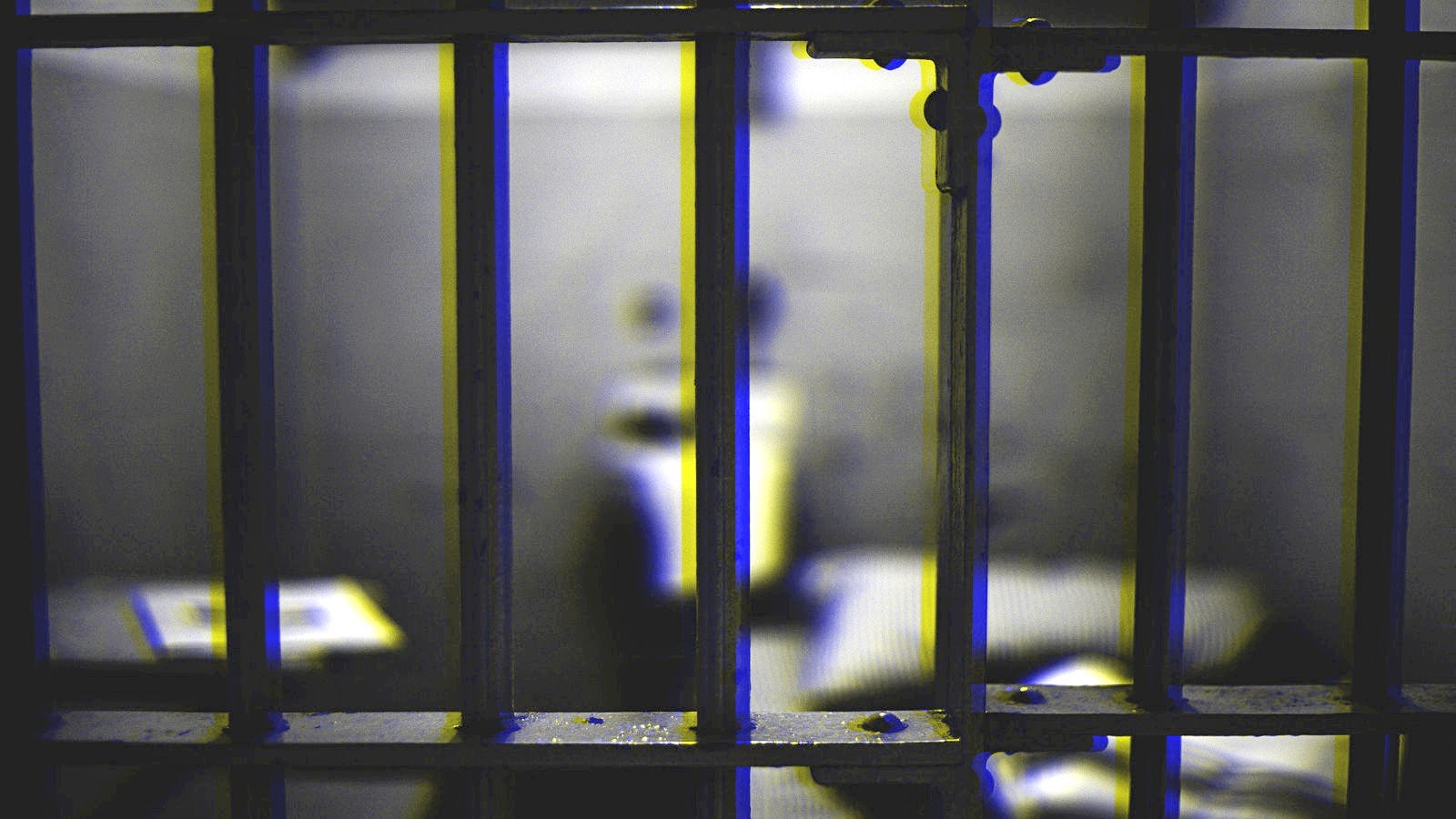 A person receiving IT support from an IT consulting firm while in a jail cell.