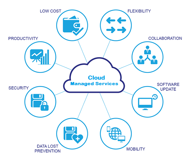 A diagram illustrating IT Support and IT Consulting for cloud management services.