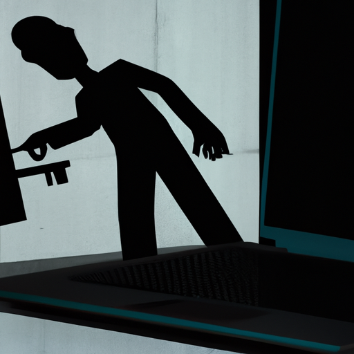 A silhouette of a man holding a key to a laptop, illustrating cloud integration.