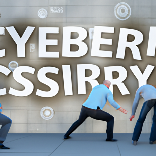 A group of people standing in front of a sign that says cyber-assistry, providing IT consulting and cybersecurity solutions.