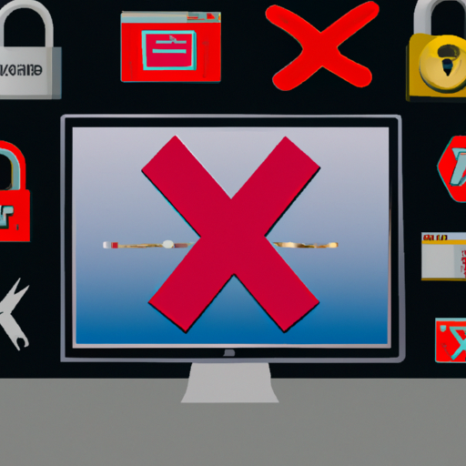 A computer screen displaying a red x, indicating data recovery and network management issues.