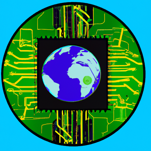 An image of a circuit board with the earth highlighting IT Consulting expertise.