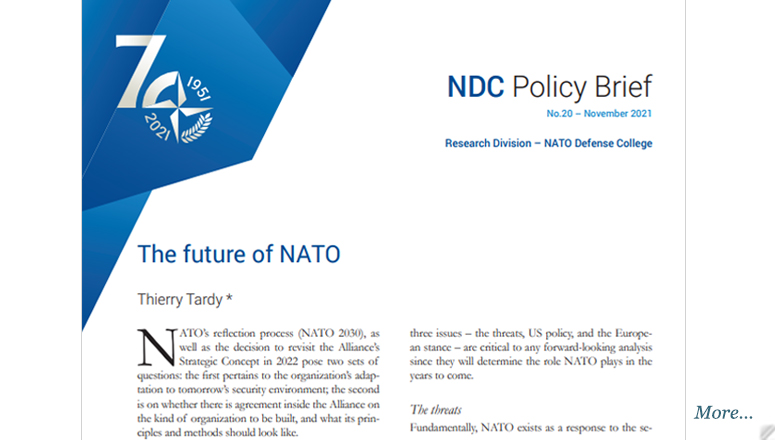 Ndc policy brief on the future of NATO with a focus on cloud integration and network management.