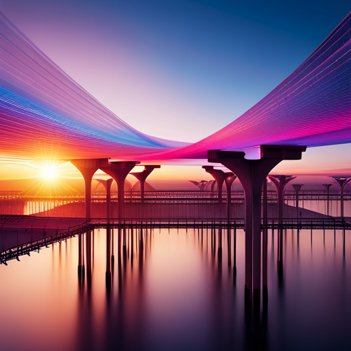 An image of a bridge over a body of water at sunset, symbolizing the importance of IT Consulting for effective Network Management.