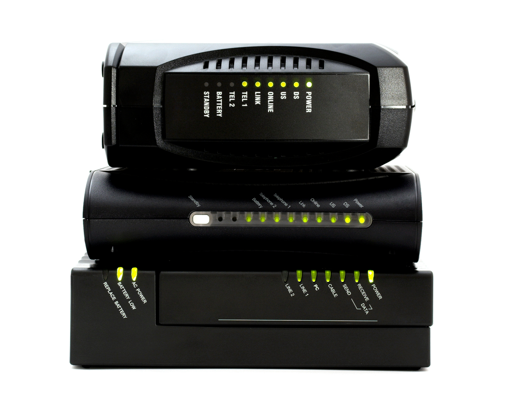 Modems connect between your local area network and the wide area network we know of as the internet.
