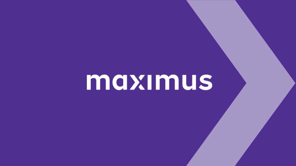 The Maximus logo: impacting 8 million lives, on a purple background.